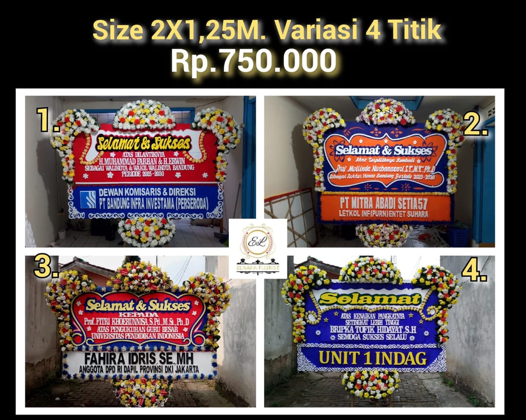 Bunga Papan Selamat & Sukses (Size 2X1,25M)